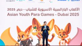 Zhu Shaodong, Executive Vice President of Chery International, delivers a speech on the spot