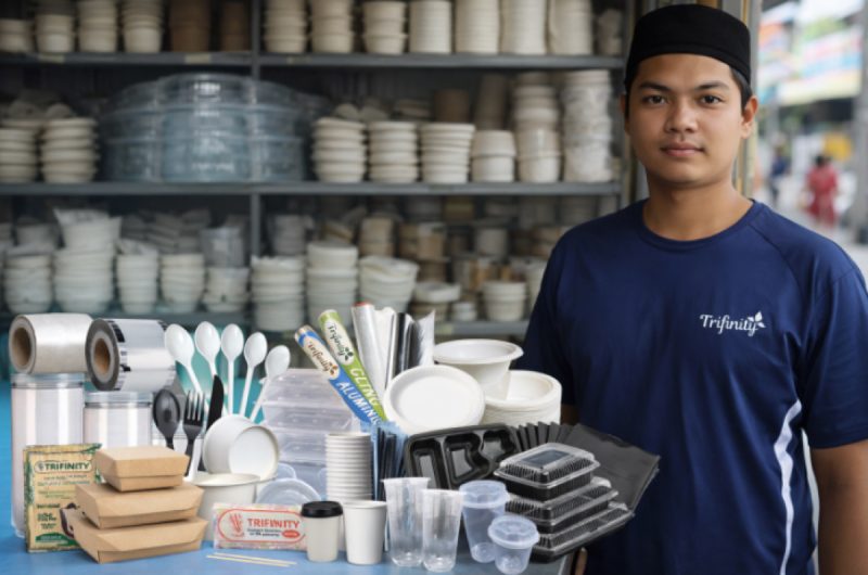 Stok kemasan sering kosong? 😱 Jangan biarkan jualanmu berhenti! Dengan Trifinity, kebutuhan sendok, gelas, hingga thinwall selalu siap sedia. Solusi logistik praktis untuk bisnismu! 🍱✨